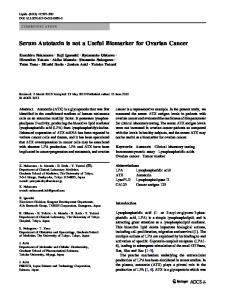 Serum Autotaxin is not a Useful Biomarker for Ovarian Cancer ...