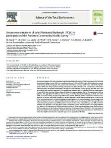 Serum concentrations of polychlorinated biphenyls