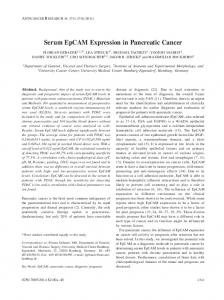 Serum EpCAM Expression in Pancreatic Cancer - Anticancer Research