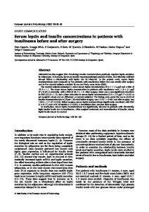 Serum leptin and insulin concentrations in patients with insulinoma ...