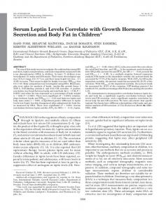 Serum Leptin Levels Correlate with Growth Hormone Secretion and ...