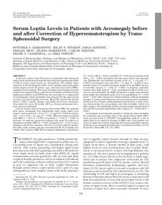 Serum Leptin Levels in Patients with Acromegaly before and after ...