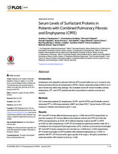Serum Levels of Surfactant Proteins in Patients with Combined ... - PLOS