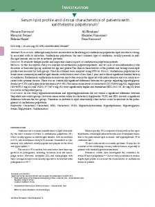 Serum lipid profile and clinical characteristics of