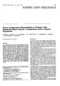 Serum Lipoprotein Abnormalities in Patients with Ischaemic ... - NCBI
