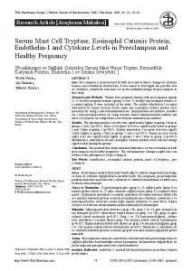 Serum Mast Cell Tryptase, Eosinophil Cationic Protein, Endothelin-1 ...