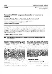 Serum microRNA-155 as a potential biomarker for breast cancer ...