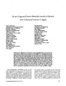 Serum Organochlorine Pesticide Levels in Patients with Colorectal ...