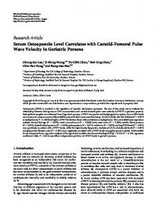 Serum Osteopontin Level Correlates with Carotid-Femoral Pulse ...