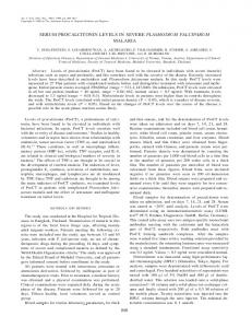 serum procalcitonin levels in severe plasmodium ... - CiteSeerX