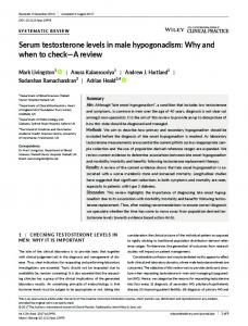 Serum testosterone levels in male hypogonadism - Wiley Online Library