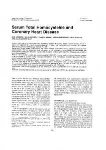 Serum Total Homocysteine and Coronary Heart Disease