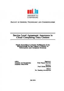 Service Level Agreement Assurance in Cloud Computing ... - ORBi lu