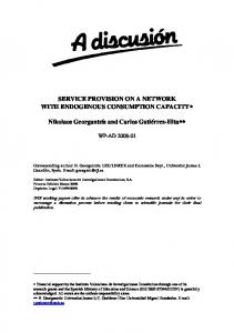 SERVICE PROVISION ON A NETWORK WITH ...