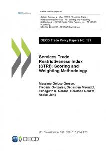 Services Trade Restrictiveness Index (STRI): Scoring ...