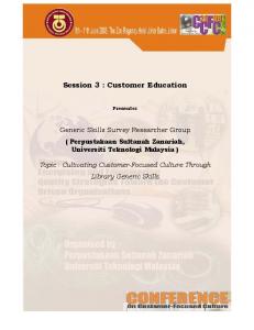 Session 3 : Customer Education