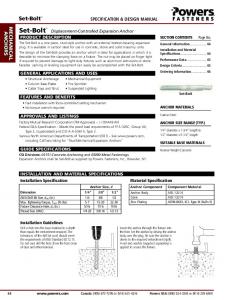 Set-BoltTM - Powers Fasteners