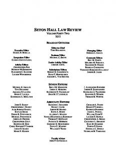 SETON HALL LAW REVIEW