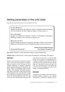 Setting parameters in the cold chain