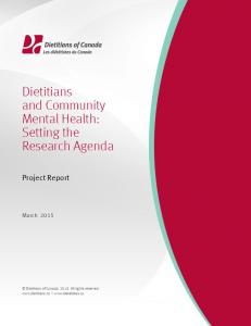 Setting the Research Agenda - Dietitians of Canada