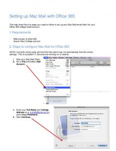 Setting up Mac Mail with Office 365