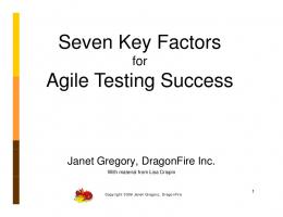 Seven Key Success Factors for Agile Testing