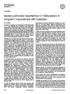 Severe pulmonary hypertension in histiocytosis X - European ...