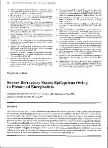 Severe refractory status epilepticus owing to presumed encephalitis.