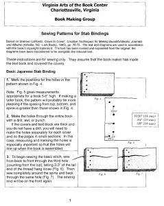 Sewing Patterns for Stab Binding