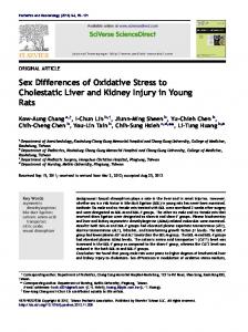 Sex Differences of Oxidative Stress to Cholestatic Liver and Kidney ...