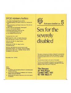 Sex for the severely disabled