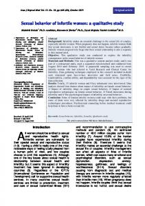 Sexual behavior of infertile women: a qualitative ... - Bioline International