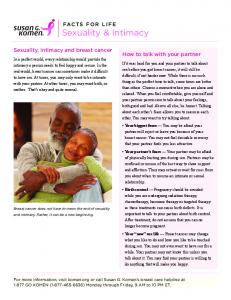 Sexuality & Intimacy - Susan G. Komen