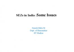 SEZs in India :Some Issues