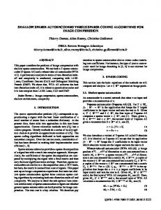 SHALLOW SPARSE AUTOENCODERS VERSUS ...