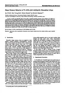 Shape Memory Behavior of Ti