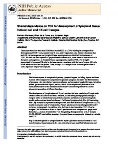 Shared dependence on TOX for development of lymphoid tissue