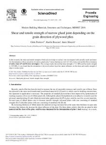 Shear and Tensile Strength of Narrow Glued Joint ... - ScienceDirect