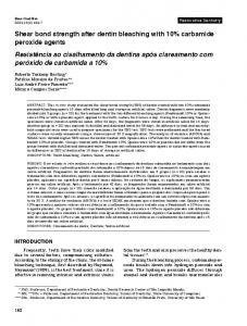 Shear bond strength after dentin bleaching with 10 ... - Scielo.br