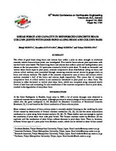 Shear Force and Capacity in Reinforced Concrete Beam-Column ...