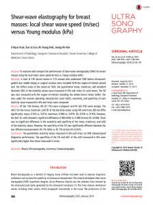 Shear-wave elastography for breast masses - Ultrasonography