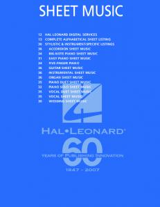 SHEET MUSIC - Hal Leonard