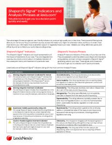 Shepards Signal Indicators and Analysis Phrases - LexisNexis