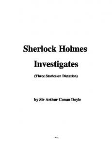 Sherlock Holmes Investigates