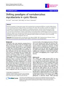 Shifting paradigms of nontuberculous