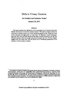 Shifts in Privacy Concerns - CiteSeerX