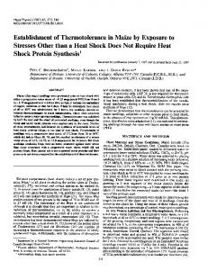 Shock Protein Synthesis - NCBI