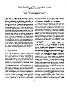 ShockAbsorber: A TCP Connection Router - CiteSeerX