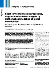 Shortterm information processing, longterm ... - Wiley Online Library