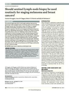 Should sentinel lymph-node biopsy be used routinely for staging ...